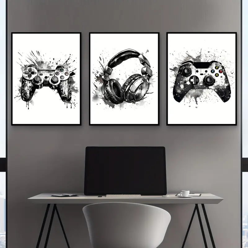 Home Gym Decor - 3 adet çerçevesiz kanvas tablo 3