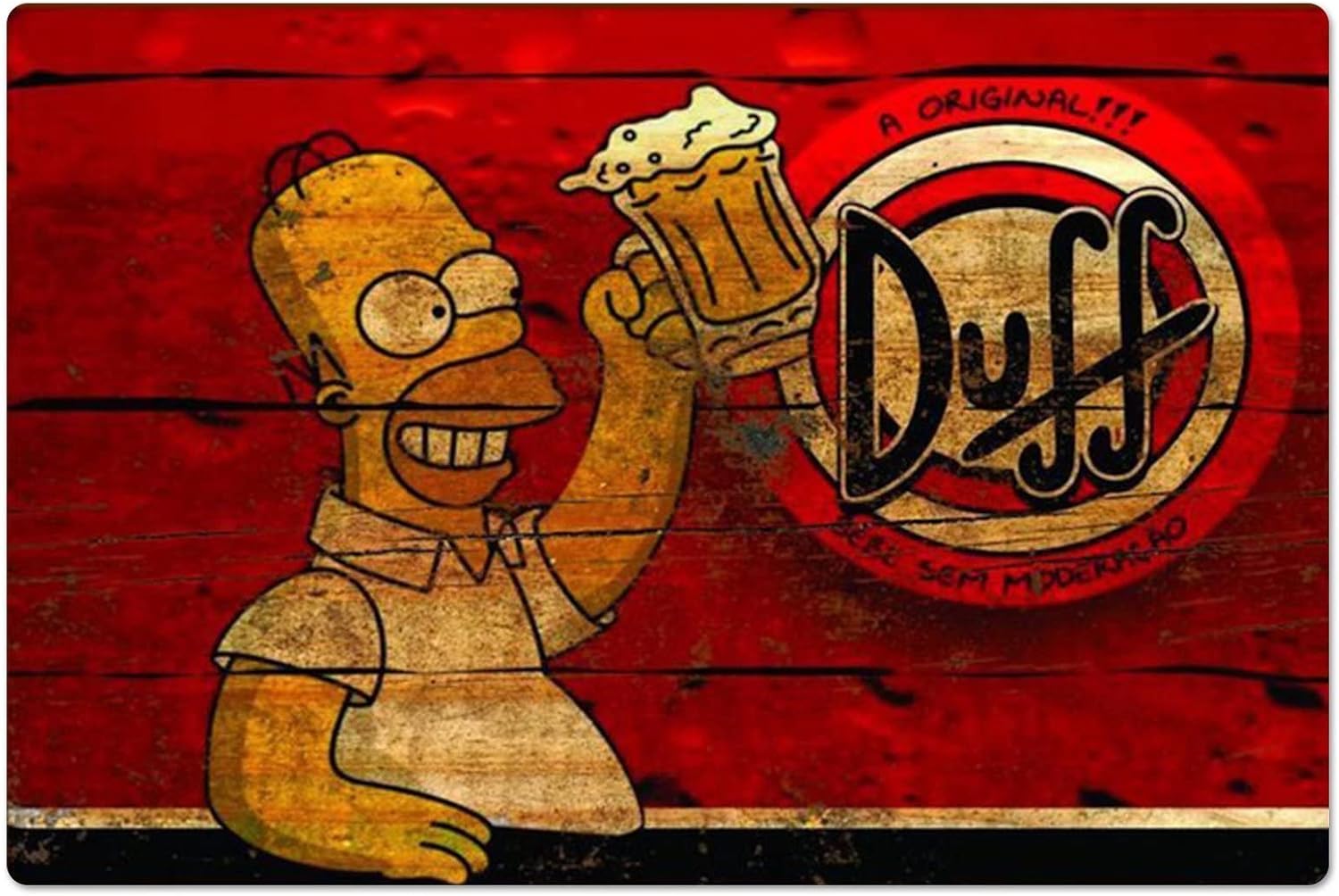 Home Gym Decor - Retro Metal Poster Homer Duff Bira