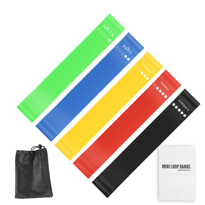 Home Gym Manual - 5 adet TPE direnç bantları seti