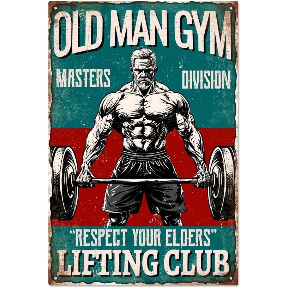 Home Gym Decor - Vintage Yaşlı Adam Spor Salonu Metal